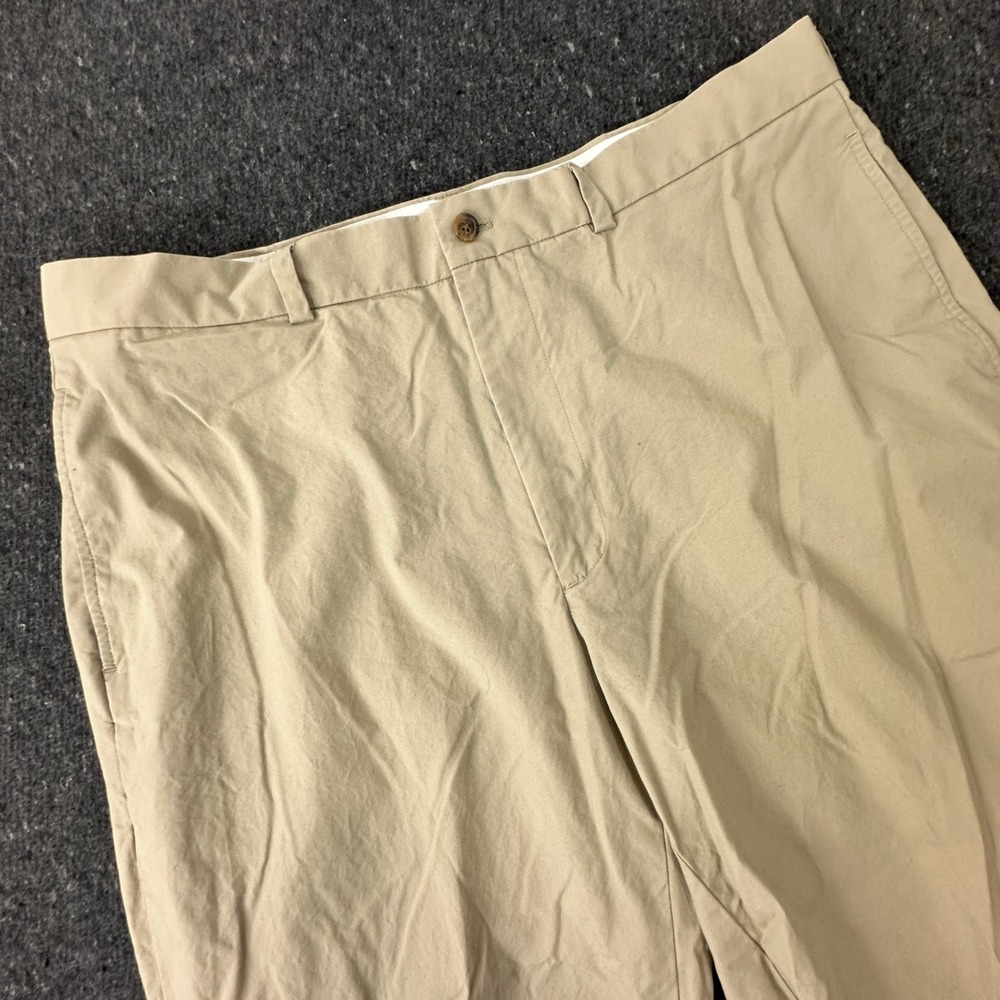 Brooks Brothers Chino Pants Men 38x32 Tan Straight Flat Front 100% Cotton 346